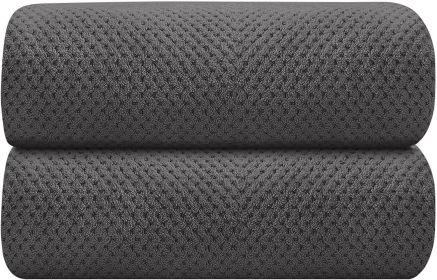 Grey Bath Towels 2 Pack, Microfiber Bathroom Towel, Super Soft Highly Absorbent Bath Towel Set, Quick Drying Towels for Sport, Yoga, SPA, Fitness