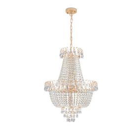 Golden Crystal Chandelier, Large Modern Luxury Chandelier, Suitable For Living Room, Dining Room, Bedroom, Hallway (Option: Gold)
