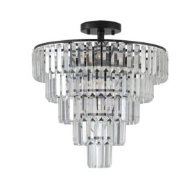 Large Black Crystal Chandelier, Contemporary Style Chandelier, Dining Room, Living Room, Bedroom (Option: Black)