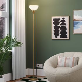 Torchiere Floor Lamp Black Minimalist Standing Light with 3-Way Switch Light Bulbs Not Included (Color: Gold)