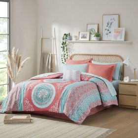 Full Boho Comforter Set with Bed Sheets (Color: as Pic)