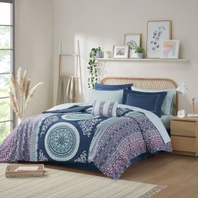 Twin Boho Comforter Set with Bed Sheets (Color: as Pic)
